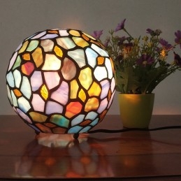 Tiffany-Buntglas-Tischlampe